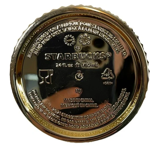 Starbucks 24 oz metallic gold studded Venti Cold Cup 2022 Holiday Tumbler - Picture 6 of 11